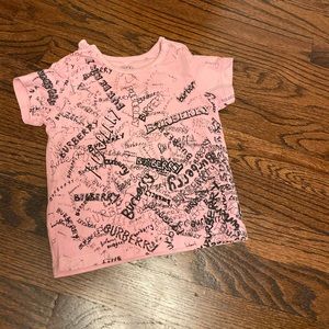 Baby girls pink graffiti Burberry shirt 12 months